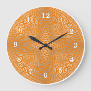 Reloj Redondo Grande Elegante Naranja Tangerino Gold Mandala