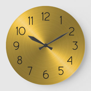 Reloj Redondo Grande Elegante Oro Sheen