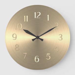 Reloj Redondo Grande Elegante Oro Sheen
