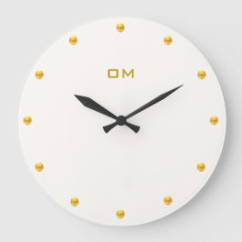 Reloj Redondo Grande Elegante oro y marfil