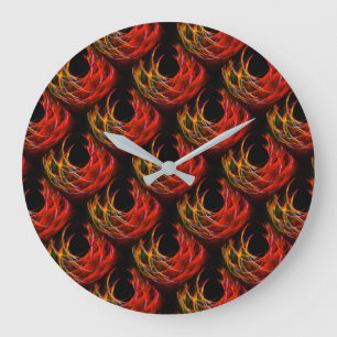 Reloj Redondo Grande Elegante patrón de arte abstracto boho moderno lin