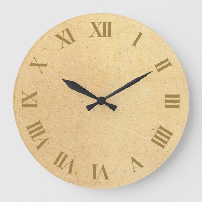 Reloj Redondo Grande Elegante Patrón de textura natural (Anverso)