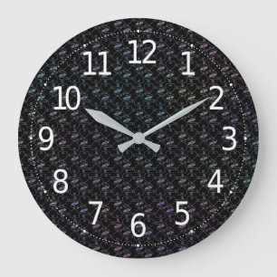 Reloj Redondo Grande Elegante patrón moderno y colorido de corazones y