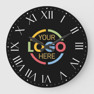 Reloj Redondo Grande Elegante Personalizado de logotipos de empresas de