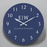 Reloj Redondo Grande Elegante Profesional Simple Monograma Minimalista<br><div class="desc">Presentamos nuestra Elegante Colección Minimalista Profesional Simple Monograma: Eleva tu estilo con sofisticación atemporal y elegancia subestimada. Esta colección, elaborada con meticulosa atención a los detalles, presenta diseños minimalistas adornados con su monograma personalizado. Cada pieza exuda profesionalismo y refinamiento, perfecto para dar una impresión duradera en cualquier entorno. Desde la...</div>