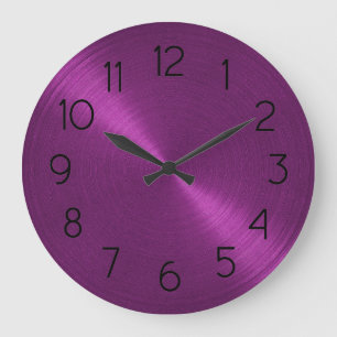 Reloj Redondo Grande Elegante Purple Sheen