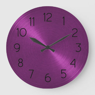 Reloj Redondo Grande Elegante Purple Sheen