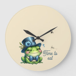 Reloj Redondo Grande Elegante Rana- Hora de comer