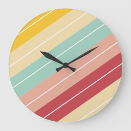 Reloj Redondo Grande Elegante Rayado Personalizado Retro