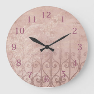Reloj Redondo Grande Elegante Rosa