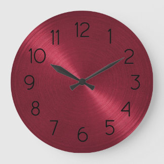 Reloj Redondo Grande Elegante Sheen Rojo