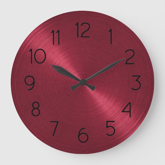 Reloj Redondo Grande Elegante Sheen Rojo (Anverso)