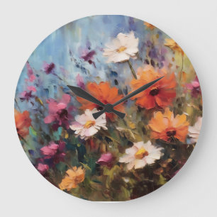 Reloj Redondo Grande elegante tema floral