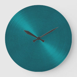 Reloj Redondo Grande Elegante Verde azulado Blue Metallic Look Sheen