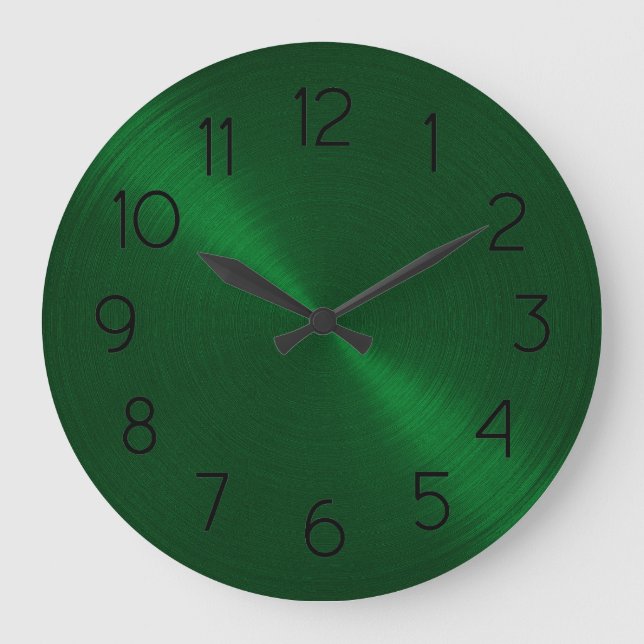 Reloj Redondo Grande Elegante verde esmeralda (Anverso)
