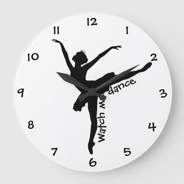 Reloj Redondo Grande Elegante WATCH ME DANCE Ballerina Silhouette (Anverso)