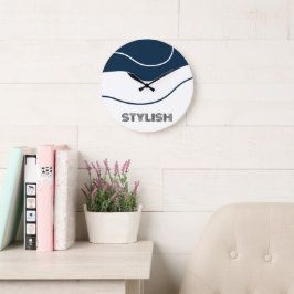 Reloj Redondo Grande Elegante y moderno azul y blanco