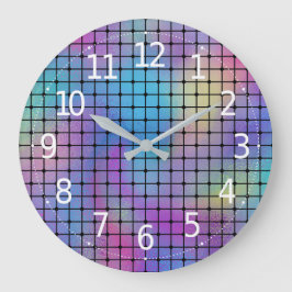 Reloj Redondo Grande Elegante y moderno diseño de mosaicos de colores|