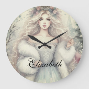 Reloj Redondo Grande Elegante y vintage Princesa de Invierno