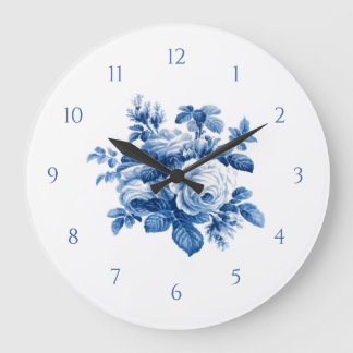 Reloj Redondo Grande Elegantes Rosas azules de China