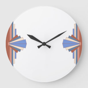 Reloj Redondo Grande Elementos Art deco en rosa dorado y azul05