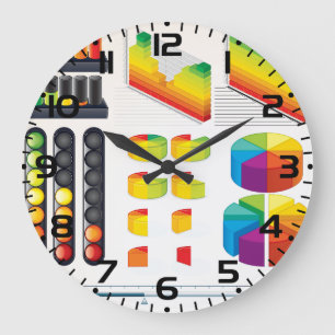 Reloj Redondo Grande Elementos de infografía y visualización de datos