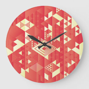 Reloj Redondo Grande Elementos geométricos decorativos, abstractos vint