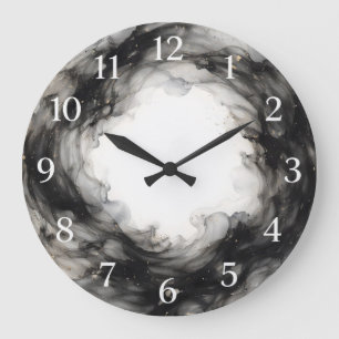 Reloj Redondo Grande Emanación — Tinta fluida lavada
