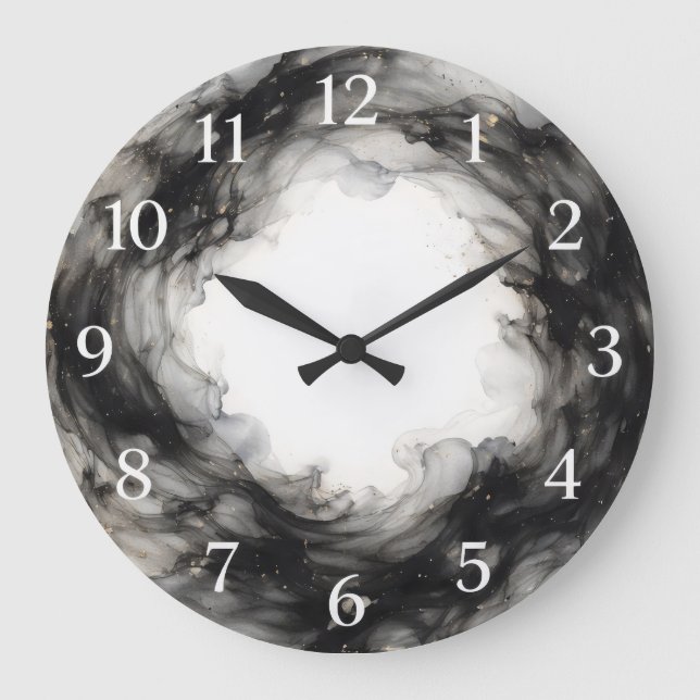 Reloj Redondo Grande Emanación — Tinta fluida lavada (Anverso)