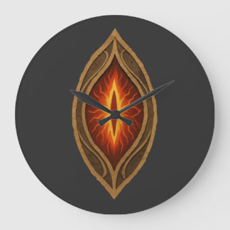Reloj Redondo Grande Emblema de fantasía del Señor Oscuro Ojo de Fuego