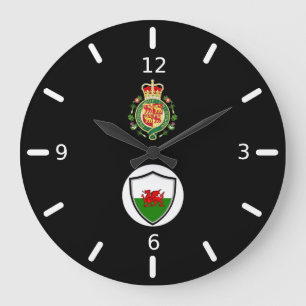 Reloj Redondo Grande emblema de la bandera galesa