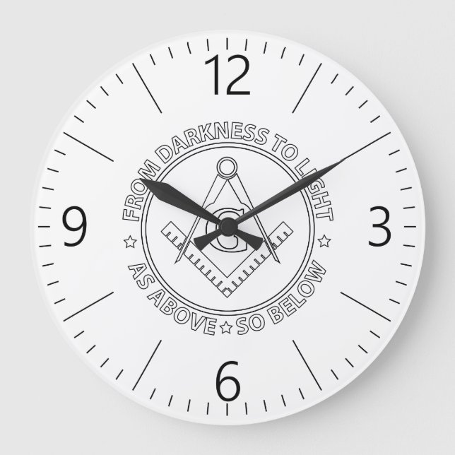 Reloj Redondo Grande Emblema de masonería (Anverso)