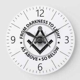 Reloj Redondo Grande Emblema de masonería