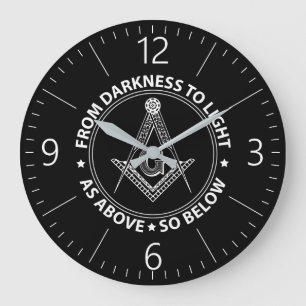 Reloj Redondo Grande Emblema de masonería