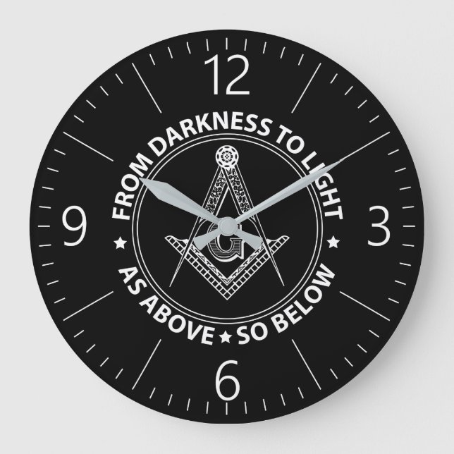 Reloj Redondo Grande Emblema de masonería (Anverso)