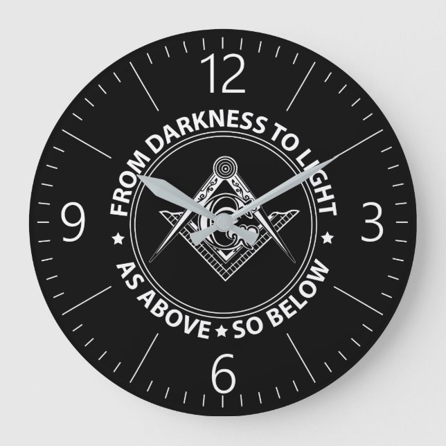 Reloj Redondo Grande Emblema de masonería (Anverso)