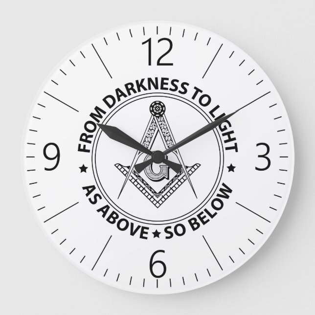 Reloj Redondo Grande Emblema del Freemasonry (Anverso)