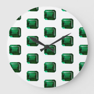 Reloj Redondo Grande Emerald Gemstone pattern, May Birthstone