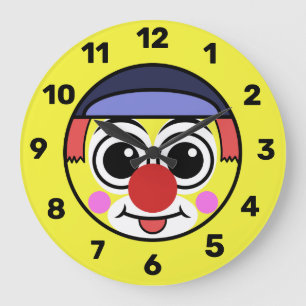 Reloj Redondo Grande Emoji de cara de payaso