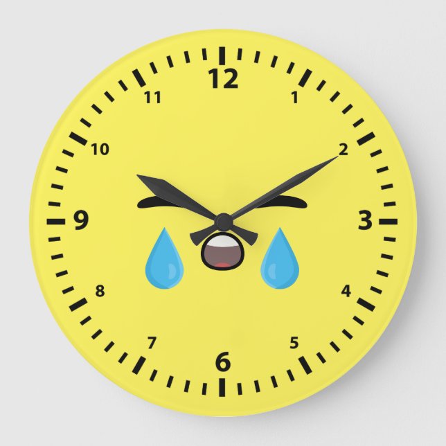 Reloj Redondo Grande Emoji de grito (Anverso)