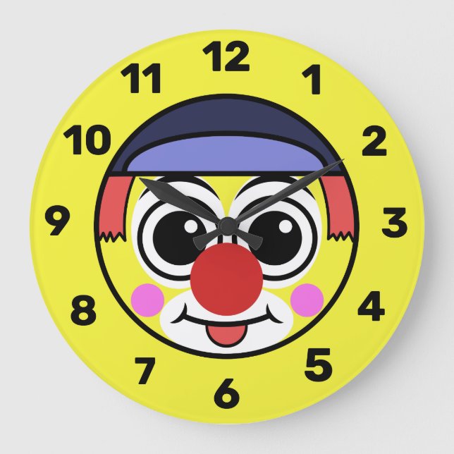 Reloj Redondo Grande Emoji de payasos (Anverso)