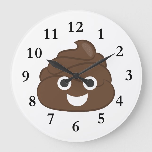 Reloj Redondo Grande Emoji tonta loca del impulso de Brown (Anverso)