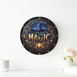 Reloj Redondo Grande En Esta Casa Creemos en la Magia