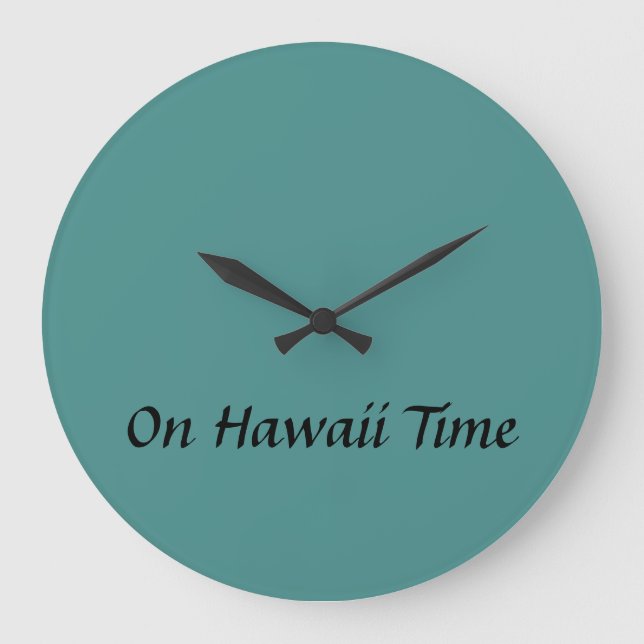 Reloj Redondo Grande En Hawaii Time Wall Clock (Anverso)