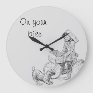 Reloj Redondo Grande En su bici