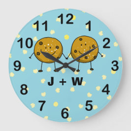 Reloj Redondo Grande Encantador Personalizado de la pareja Cookie