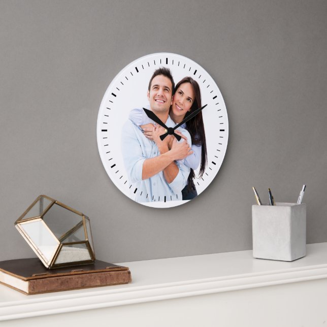 Reloj Redondo Grande Encantadora foto de pareja enamorada  (Oficina)
