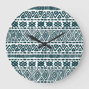 Reloj Redondo Grande Encanto folclórico: ornamento étnico tradicional