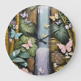 Reloj Redondo Grande Enchanted Falls Oasis