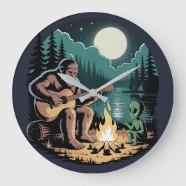 Reloj Redondo Grande Encuentro Paranormal de Bigfoot Alien OVNI Críptid
